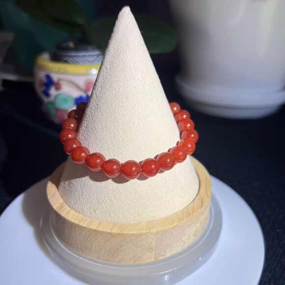 Carnelian Crystal Beaded‎ Stretch Bracelet - Picture 7 of 7